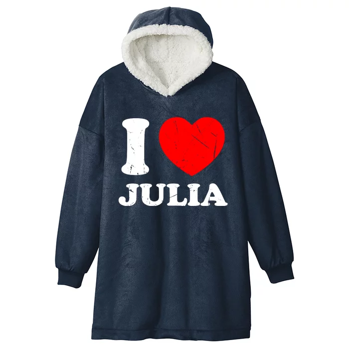 I Love Julia Hooded Wearable Blanket