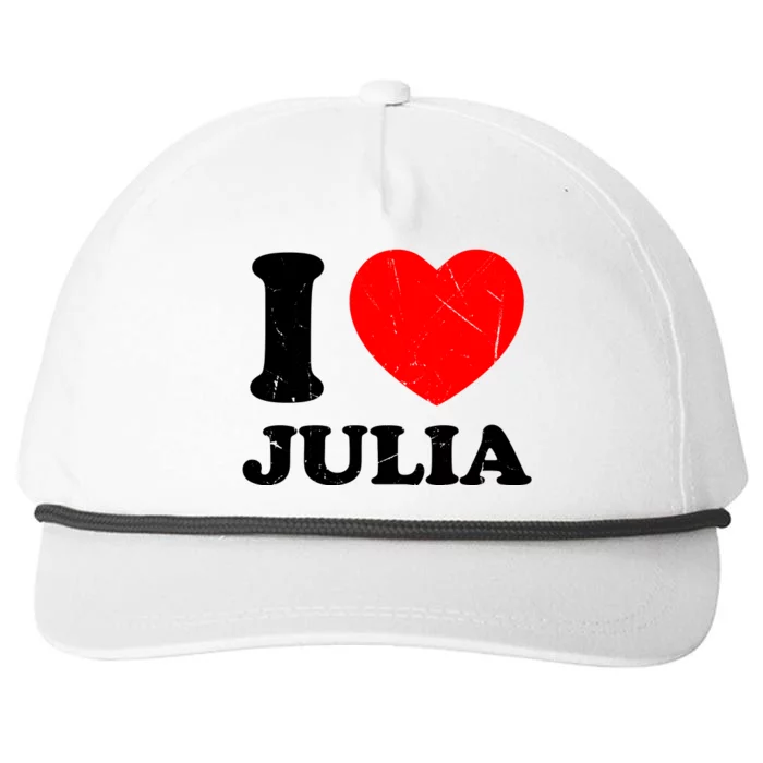 I Love Julia Snapback Five-Panel Rope Hat