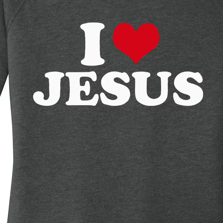 I Love Jesus I Heart Jesus Women's Perfect Tri Tunic Long Sleeve Shirt