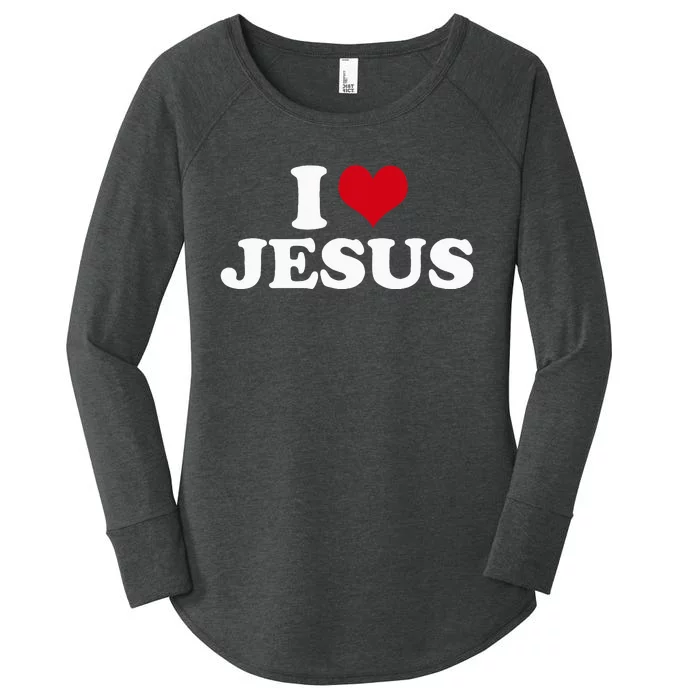 I Love Jesus I Heart Jesus Women's Perfect Tri Tunic Long Sleeve Shirt