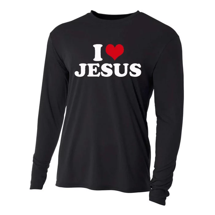 I Love Jesus I Heart Jesus Cooling Performance Long Sleeve Crew