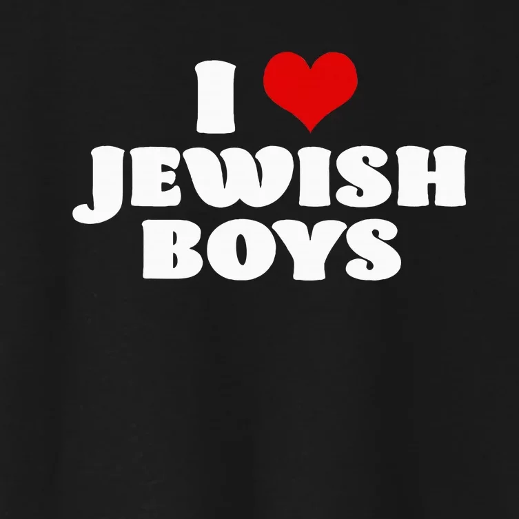 I Love Jewish Red Heart Hanukkah Women's Crop Top Tee