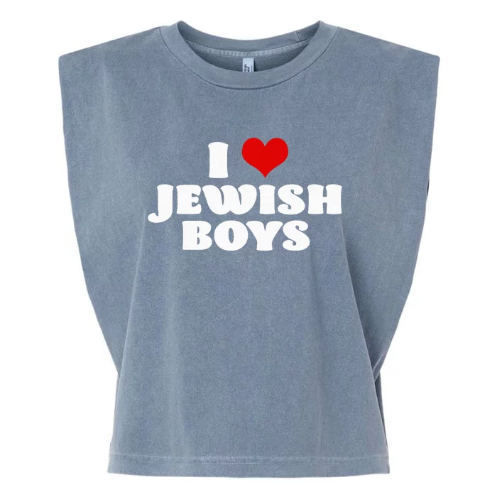 I Love Jewish Red Heart Hanukkah Garment-Dyed Women's Muscle Tee