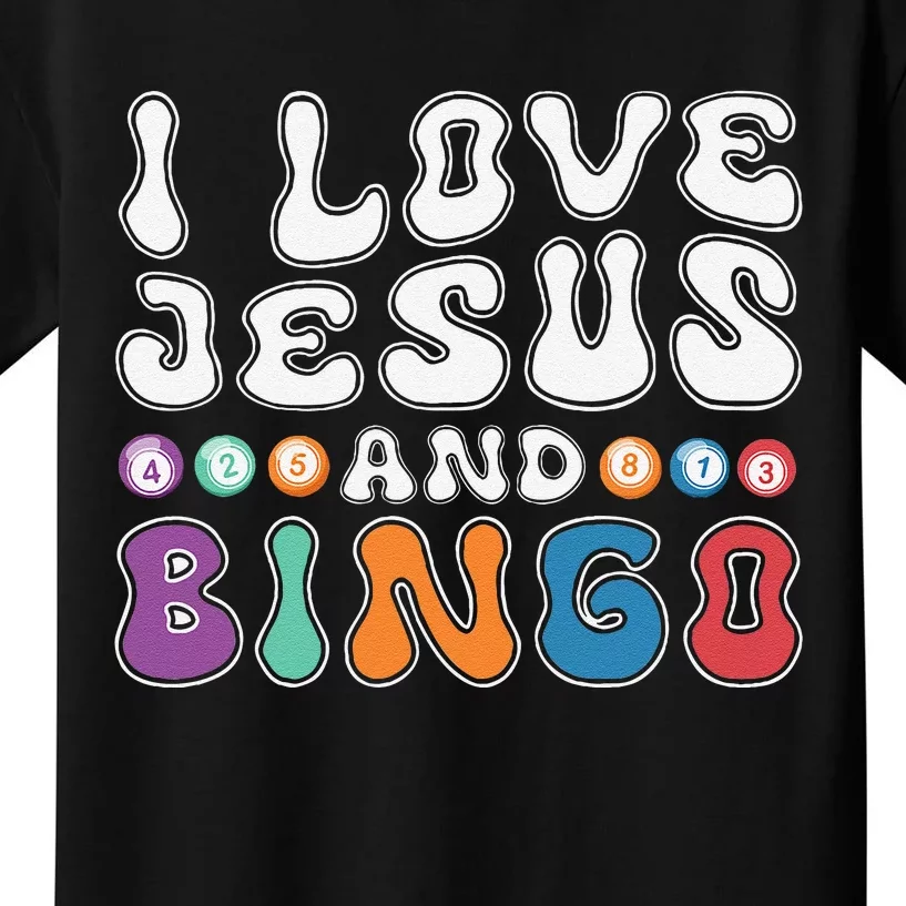 I Love Jesus And Bingo Christian Cross Board Games Kids T-Shirt