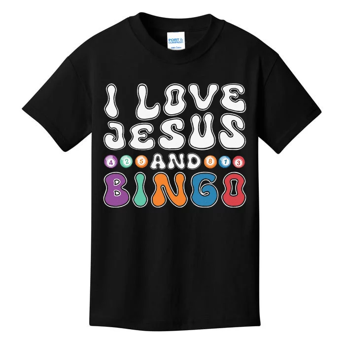 I Love Jesus And Bingo Christian Cross Board Games Kids T-Shirt