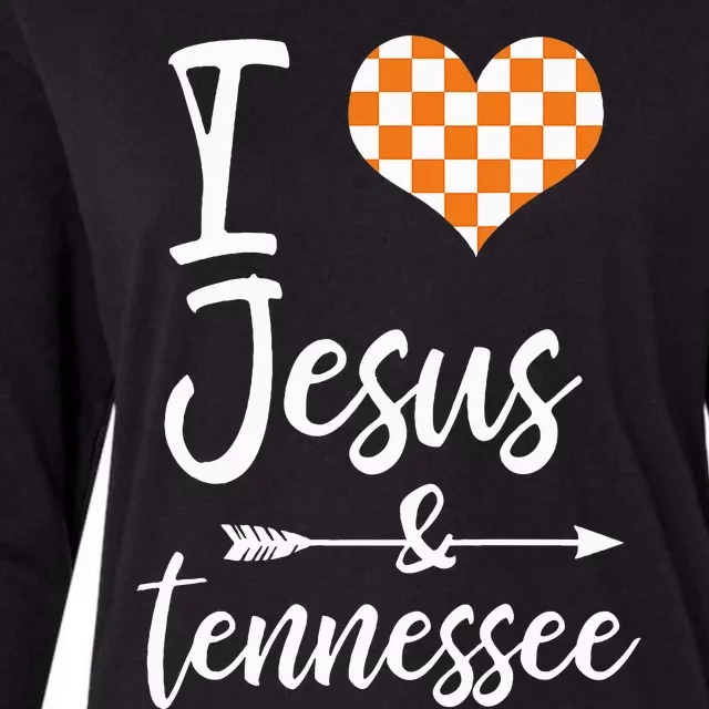 I Love Jesus And Tennessee Orange Heart Cute Fan Womens Cotton Relaxed Long Sleeve T-Shirt