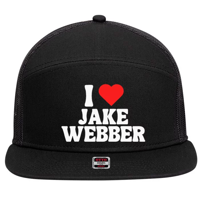 I Love Jake Webber I Heart Jake Webber 7 Panel Mesh Trucker Snapback Hat