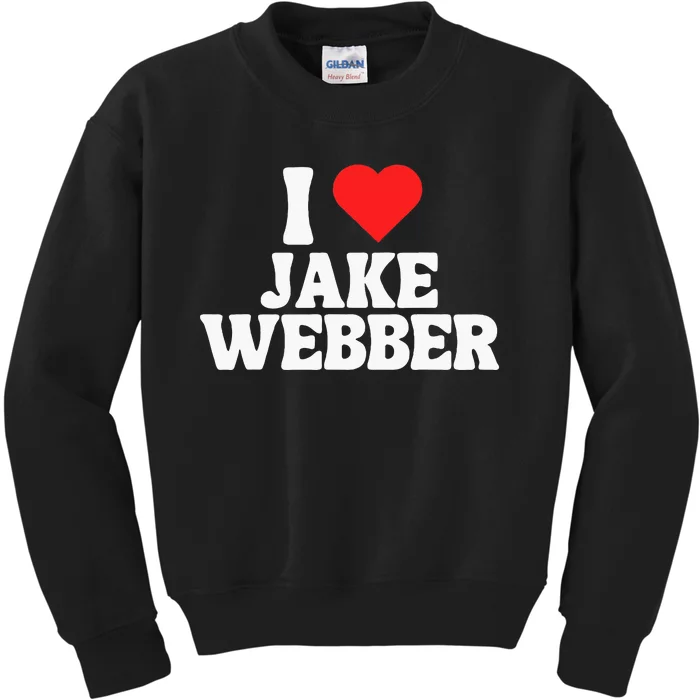 I Love Jake Webber I Heart Jake Webber Kids Sweatshirt