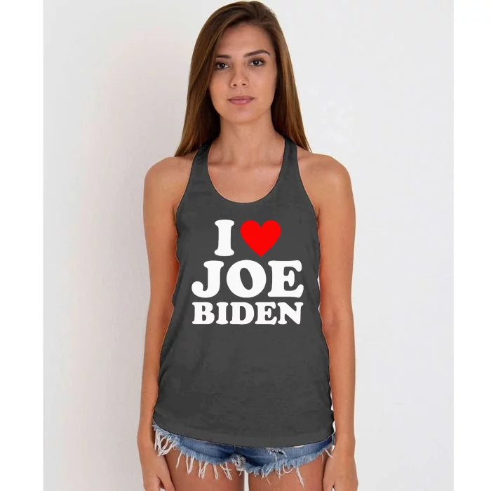 I Love Joe Biden Heart Women's Knotted Racerback Tank