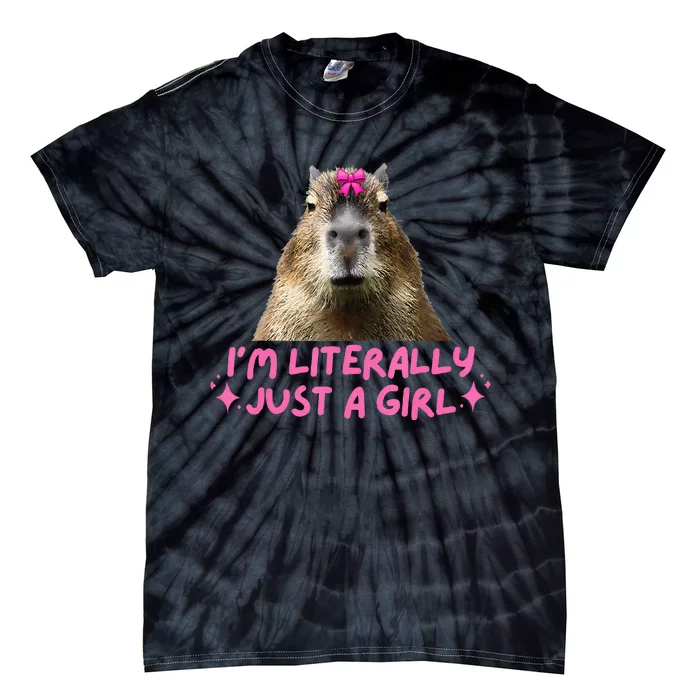 IM Literally Just A Girl Capybara Coquette Tie-Dye T-Shirt