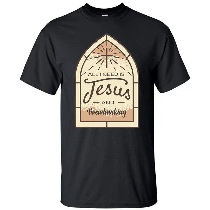 I Love Jesus and Bread Making Lover Christian Baker Tall T-Shirt