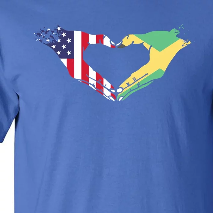 I Love Jamaica And Usa Flag Funny Gift Tall T-Shirt