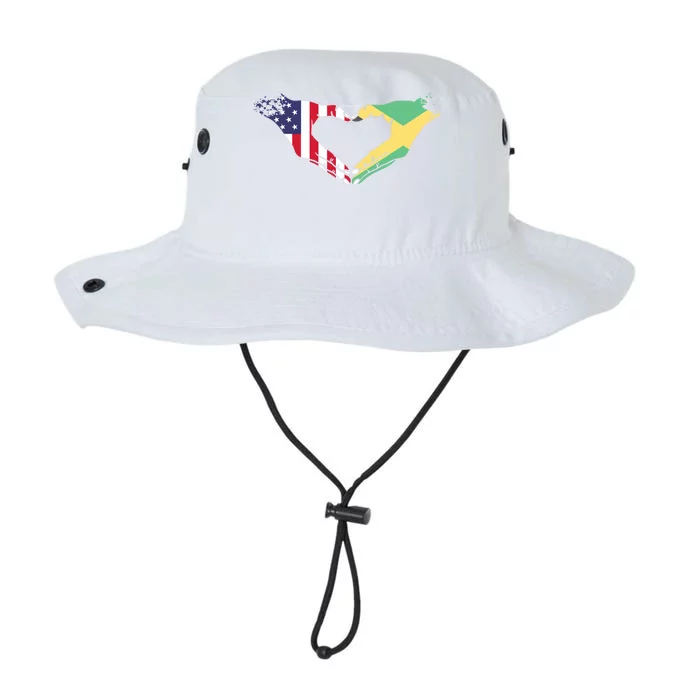 I Love Jamaica And Usa Flag Funny Gift Legacy Cool Fit Booney Bucket Hat