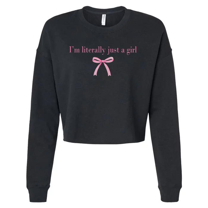 Im Literally Just A Girl Sad Hamster Meme Cropped Pullover Crew