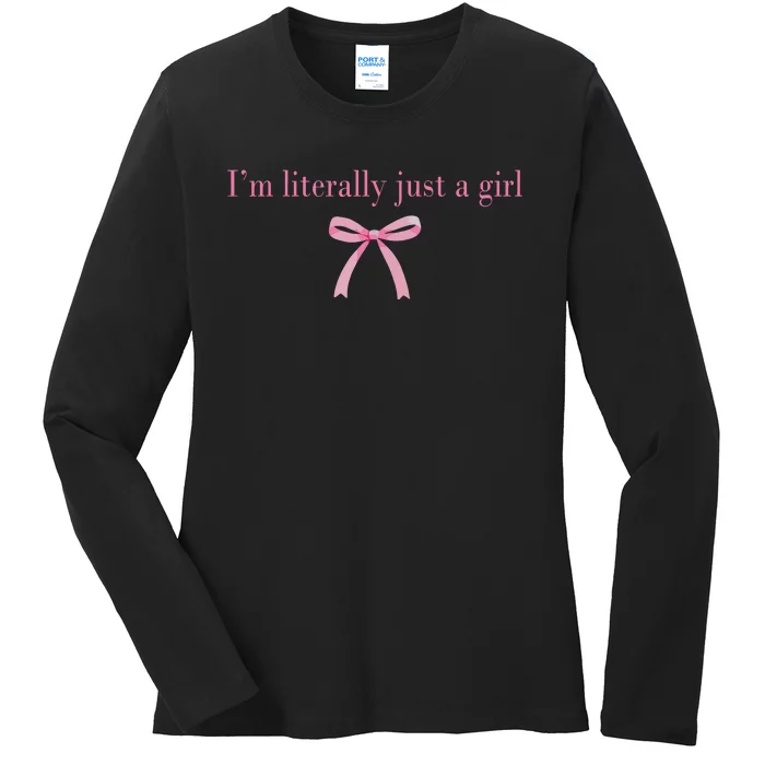 Im Literally Just A Girl Sad Hamster Meme Ladies Long Sleeve Shirt