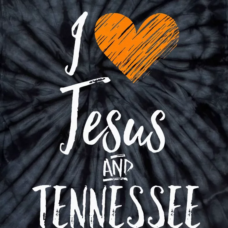 I Love Jesus And Tennessee Orange Heart Cute Fan Gift Tie-Dye T-Shirt