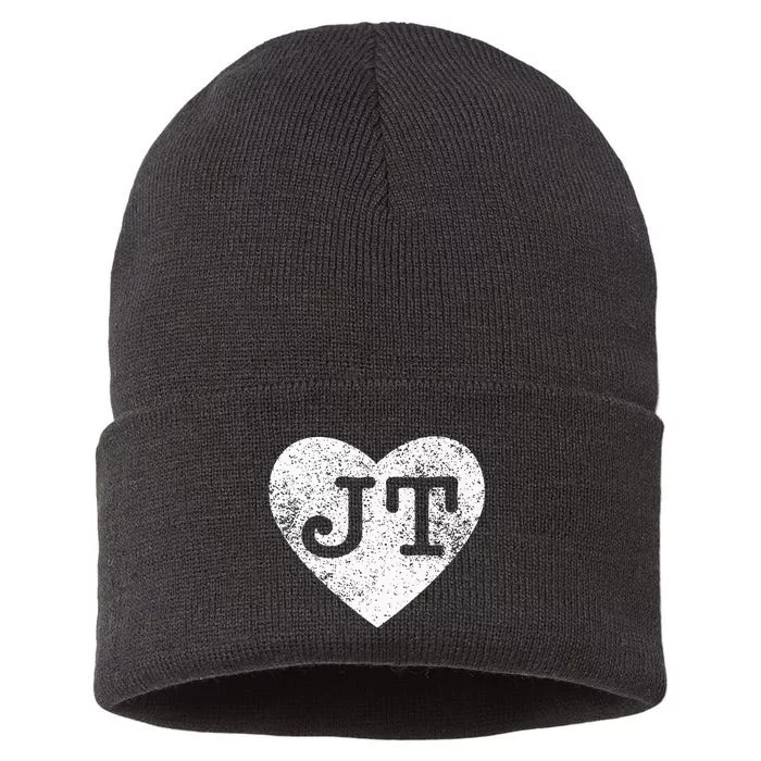 I Love JT Vintage Heart Sustainable Knit Beanie