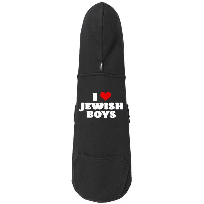 I Love Jewish Red Heart Hanukkah Doggie 3-End Fleece Hoodie