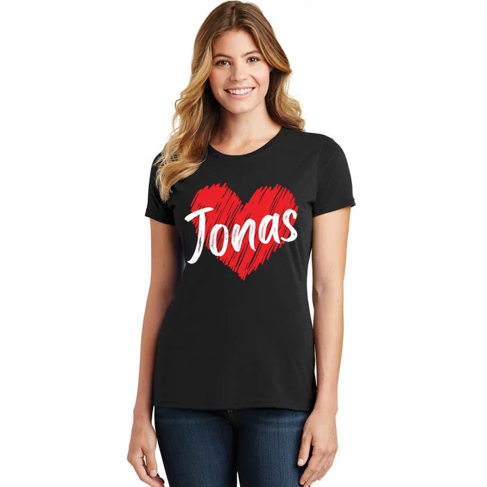 I Love Jonas Heart Personalized Name Jonas Women's T-Shirt