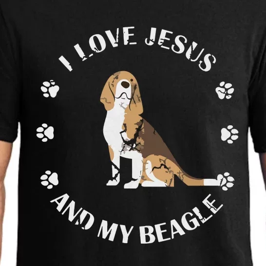 I Love Jesus And My Beagle Beagle Lover Gift Pajama Set