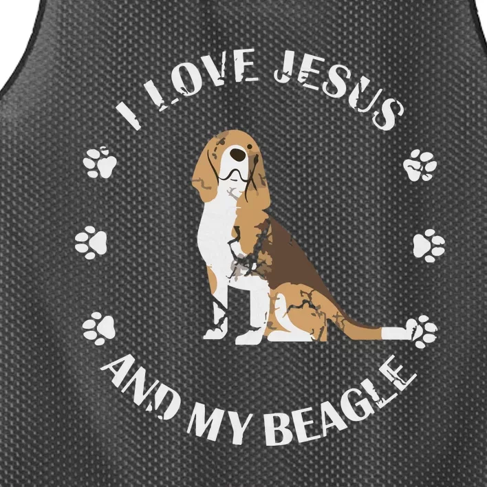 I Love Jesus And My Beagle Beagle Lover Gift Mesh Reversible Basketball Jersey Tank