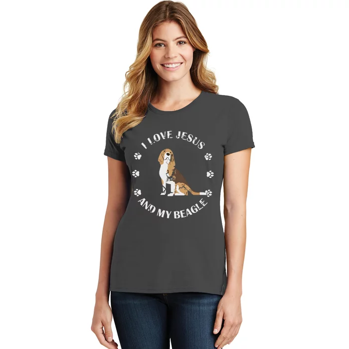 I Love Jesus And My Beagle Beagle Lover Gift Women's T-Shirt