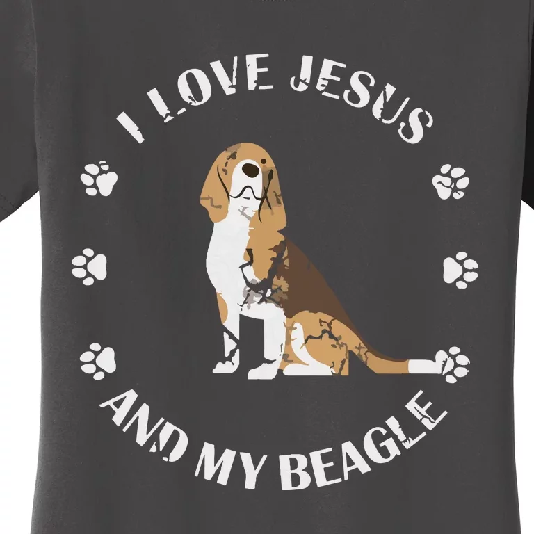 I Love Jesus And My Beagle Beagle Lover Gift Women's T-Shirt