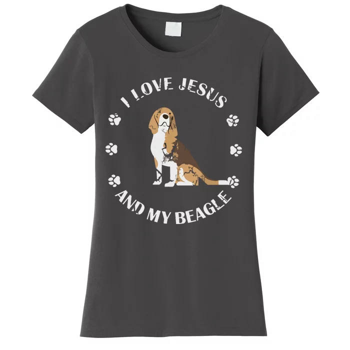 I Love Jesus And My Beagle Beagle Lover Gift Women's T-Shirt