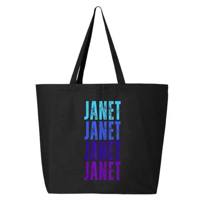 I Love Janet Pattern First Name Janet 25L Jumbo Tote