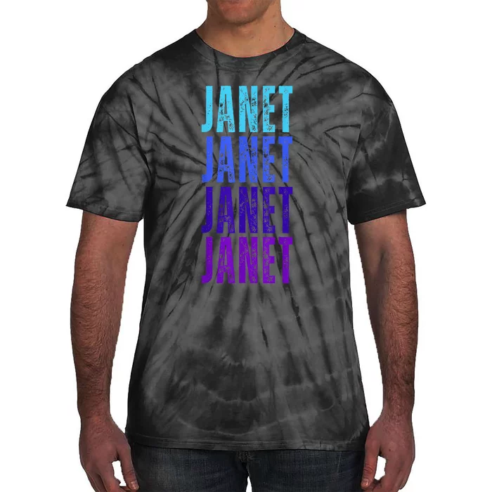 I Love Janet Pattern First Name Janet Tie-Dye T-Shirt