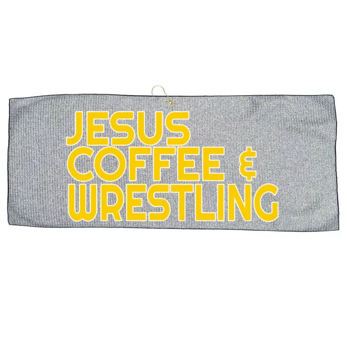 I Love Jesus Coffee Wrestling Gift Wrestler Christian Large Microfiber Waffle Golf Towel