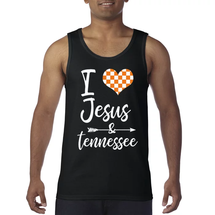 I Love Jesus And Tennessee Orange Tank Top