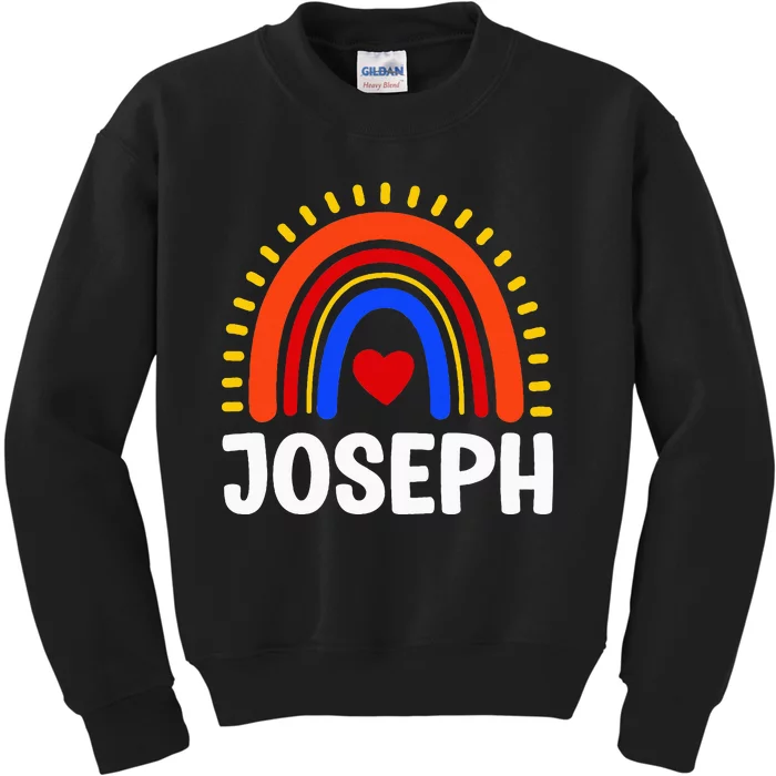 I Love Joseph Cute Joseph Rainbow Kids Sweatshirt