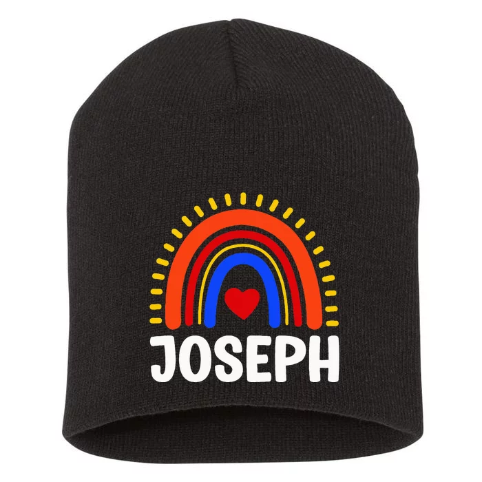 I Love Joseph Cute Joseph Rainbow Short Acrylic Beanie