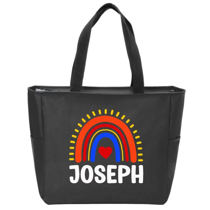 I Love Joseph Cute Joseph Rainbow Zip Tote Bag