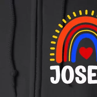 I Love Joseph Cute Joseph Rainbow Full Zip Hoodie