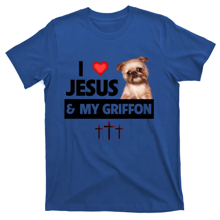 I Love Jesus And My Brussels Griffon Dog Mom Dad Christian Meaningful Gift T-Shirt