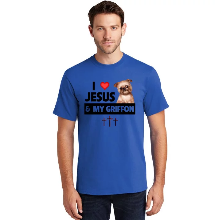 I Love Jesus And My Brussels Griffon Dog Mom Dad Christian Meaningful Gift Tall T-Shirt