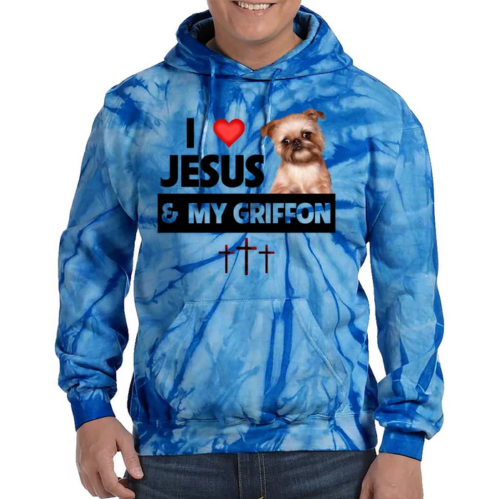 I Love Jesus And My Brussels Griffon Dog Mom Dad Christian Meaningful Gift Tie Dye Hoodie