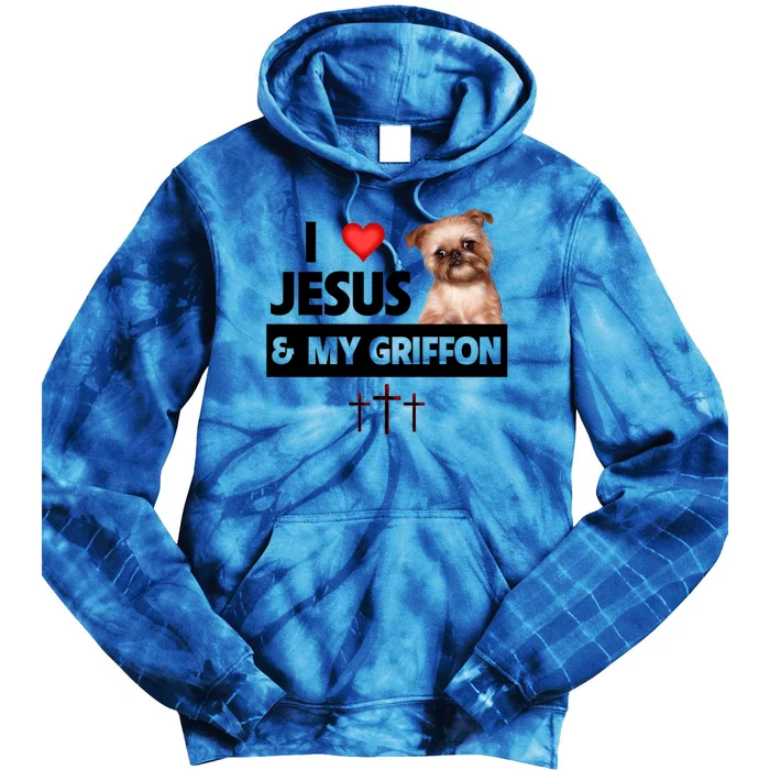 I Love Jesus And My Brussels Griffon Dog Mom Dad Christian Meaningful Gift Tie Dye Hoodie