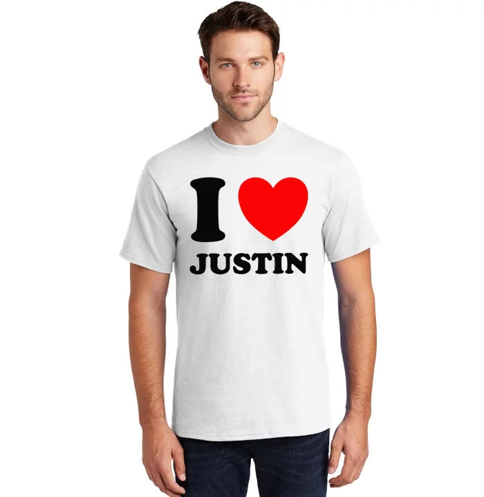 I Love Justin Tall T-Shirt