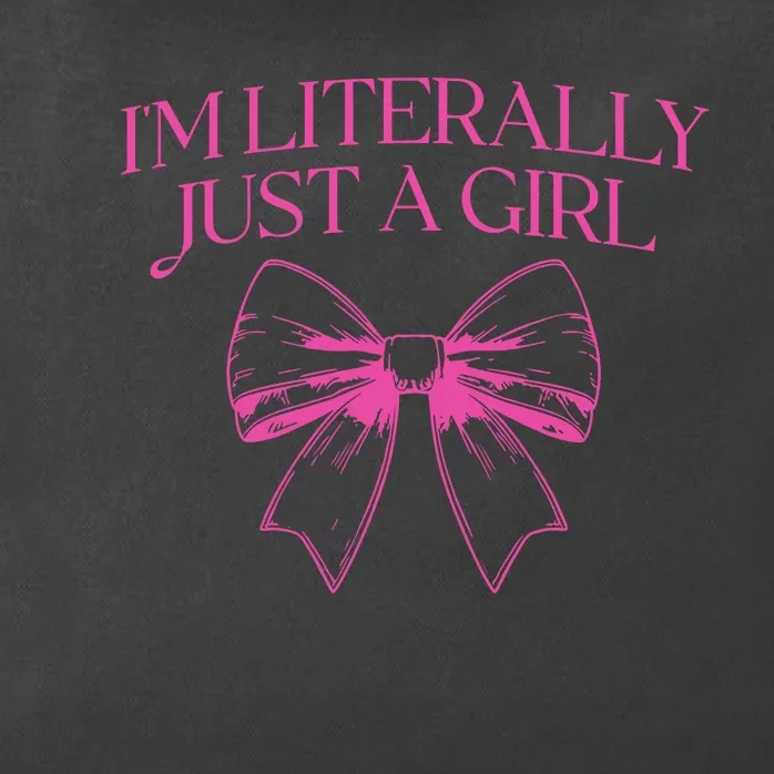 IM Literally Just A Girl Coquette Bow Zip Tote Bag