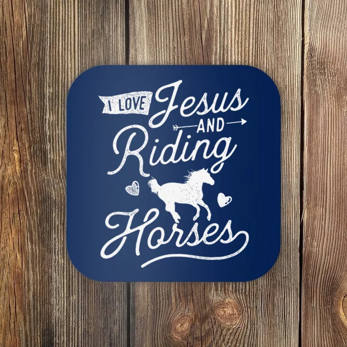 I Love Jesus And Riding Horses Christian Equestrian Rider Coaster