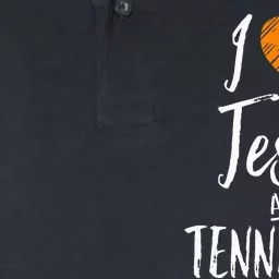 I Love Jesus And Tennessee Orange Heart Cute Fan Gift Softstyle Adult Sport Polo