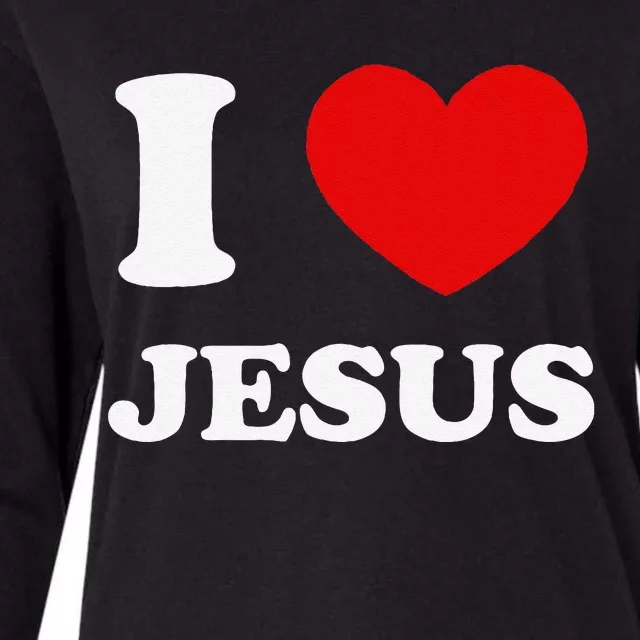 I Love Jesus I Heart Jesus Funny Jesus Womens Cotton Relaxed Long Sleeve T-Shirt