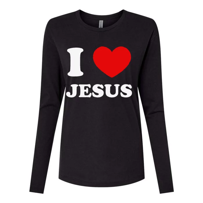 I Love Jesus I Heart Jesus Funny Jesus Womens Cotton Relaxed Long Sleeve T-Shirt