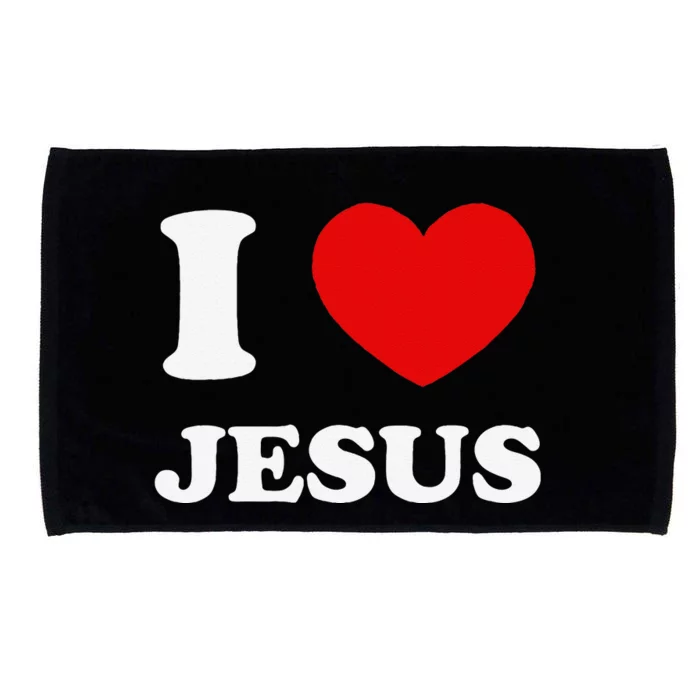 I Love Jesus I Heart Jesus Funny Jesus Microfiber Hand Towel