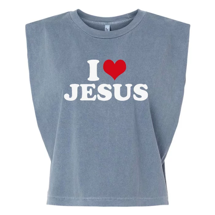 I Love Jesus I Heart Jesus Garment-Dyed Women's Muscle Tee