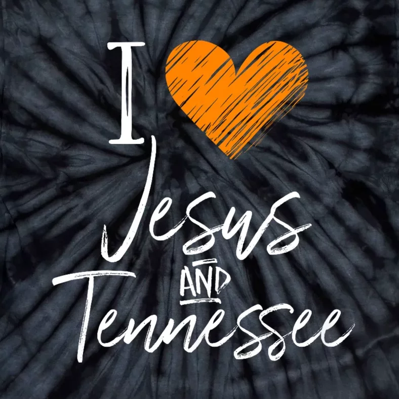 I Love Jesus And Tennessee Orange Heart Cute Fan Gift Tie-Dye T-Shirt