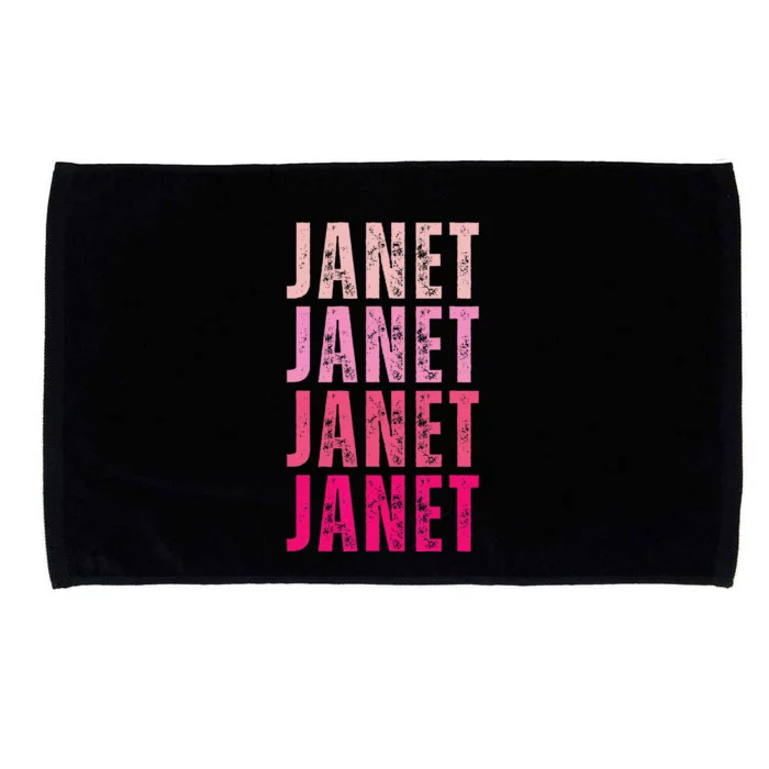 I Love Janet Modern Pattern First Name Janet Microfiber Hand Towel